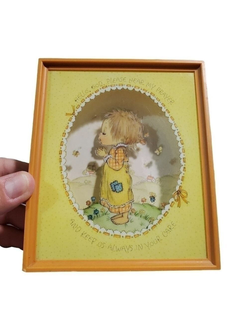 Vtg Hallmark scene setters Prayer faith Religious God 3D shadowbox wall plaque